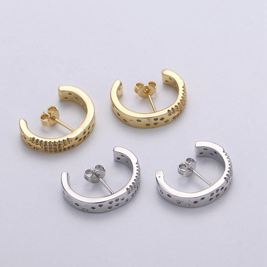 Micro Pave Suspender Earrings Gold Filled