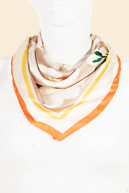 Flower Pattern Square Scarf