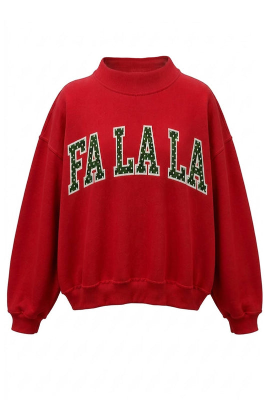 ‘FALALA’ Embroidered Mockneck Sweatshirt