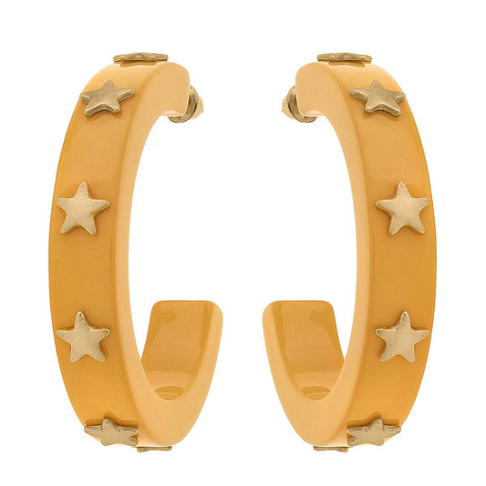 Darla Star Resin Hoop Earrings
