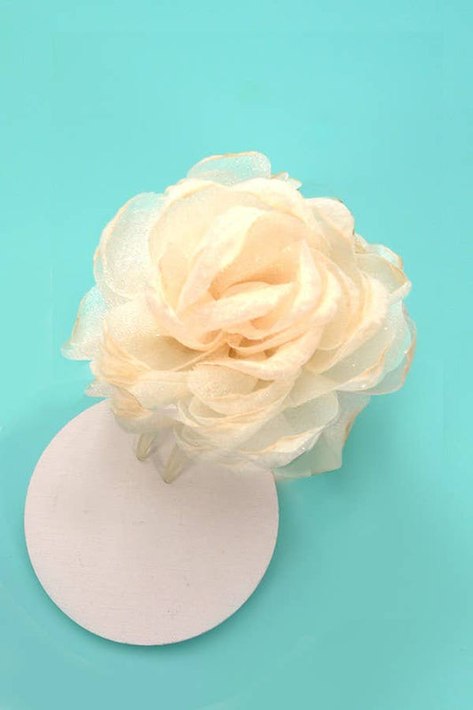 Rose Petal Sheer Hair Clips