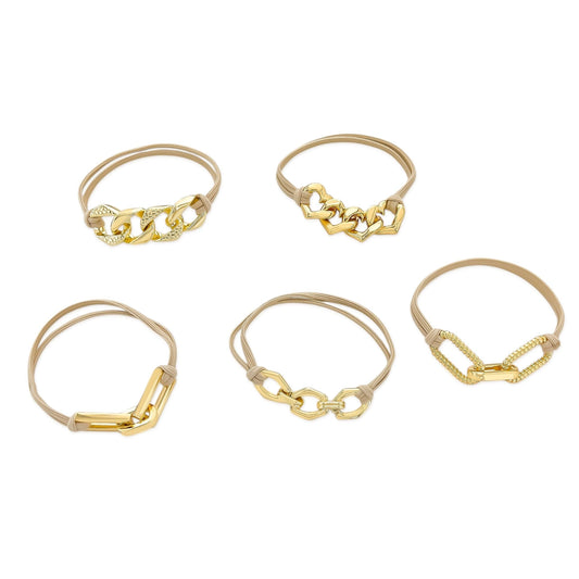 Nude 5pc Hair Tie - Bracelet Set