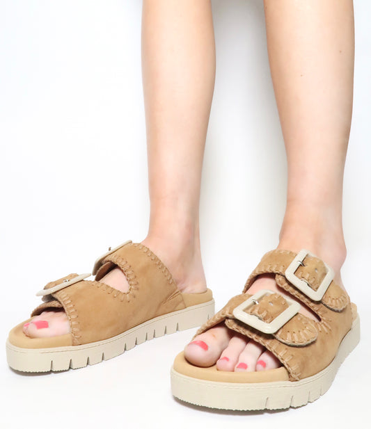GABOR- Stitched Double Strap Slide