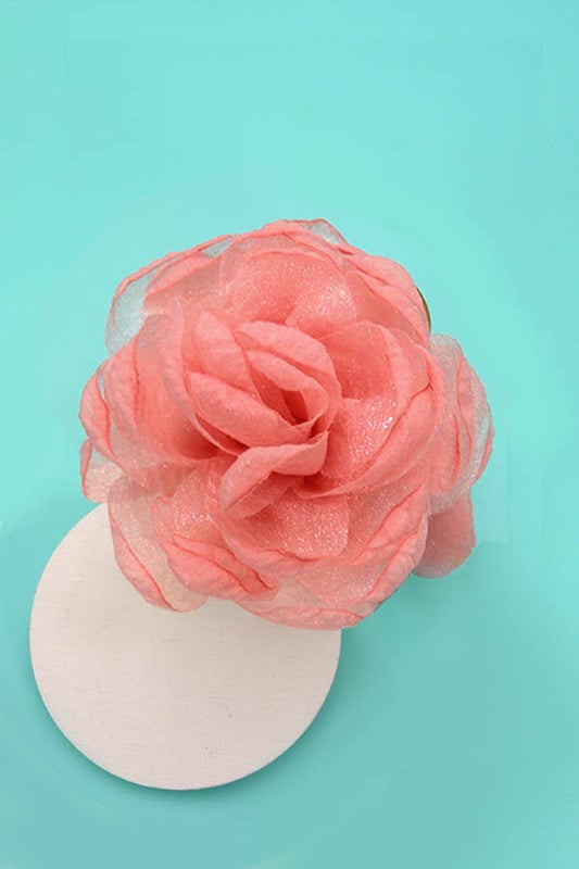 Rose Petal Sheer Hair Clips