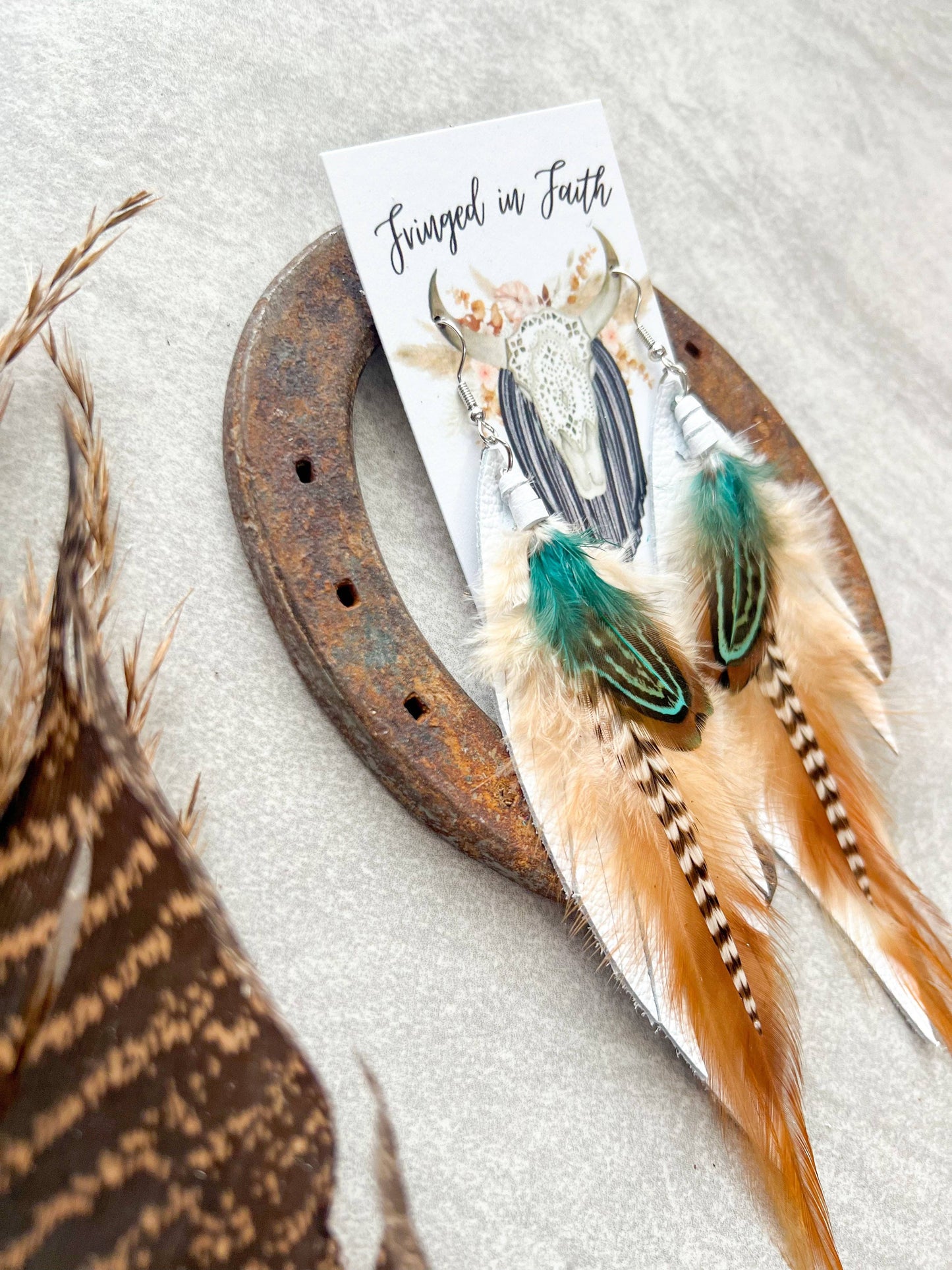Kalispell Feather Earrings | White