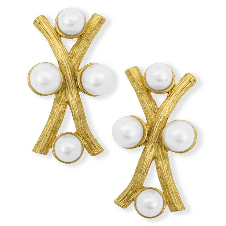 Elegant Branch Pearl Earrings – Nature-Inspired