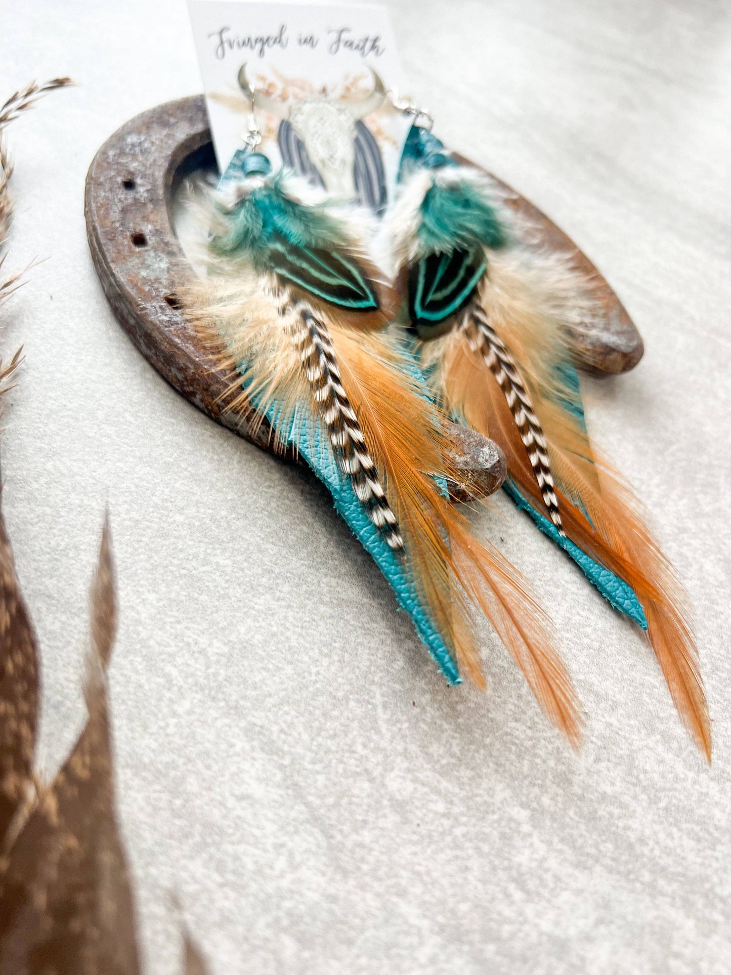 Kalispell Feather Earrings | Teal