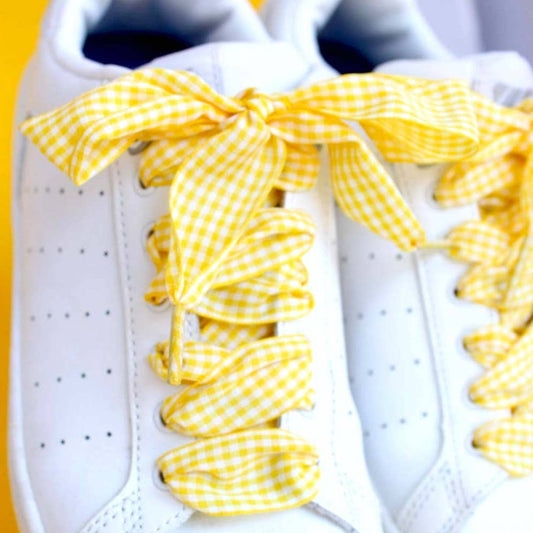 Yellow Gingham Shoelaces