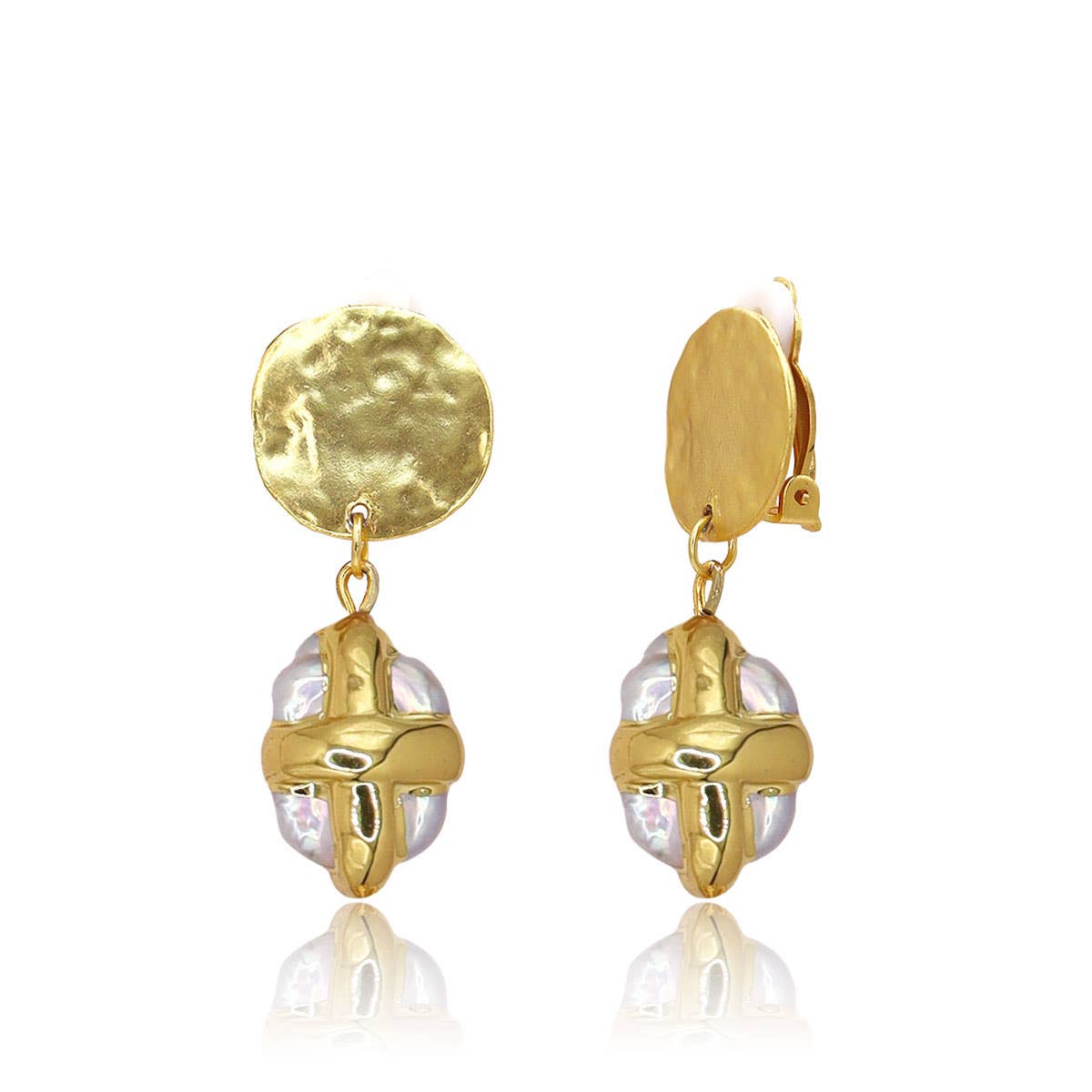 Briza Clip-on Earrings - Pearl