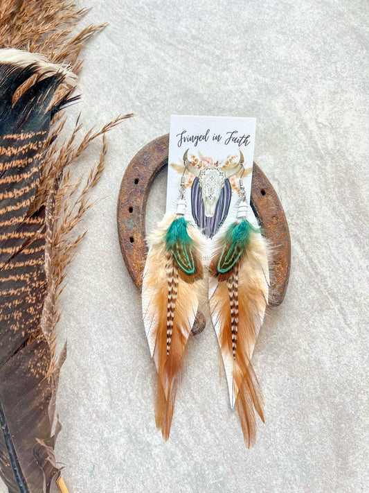 Kalispell Feather Earrings | White