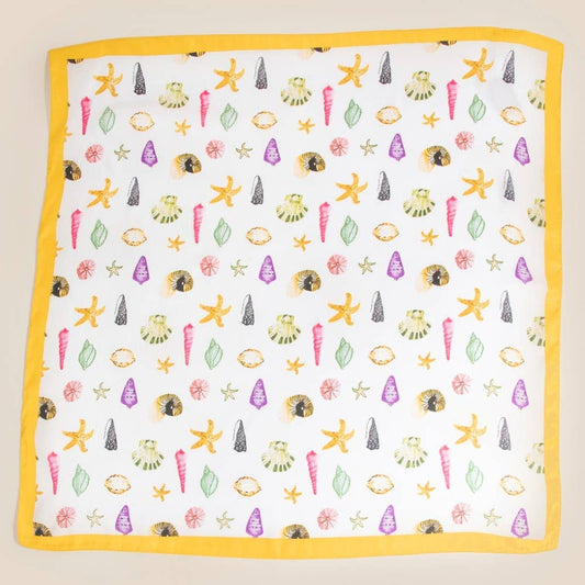 Sealife Multi Seashells Bandana Scarf