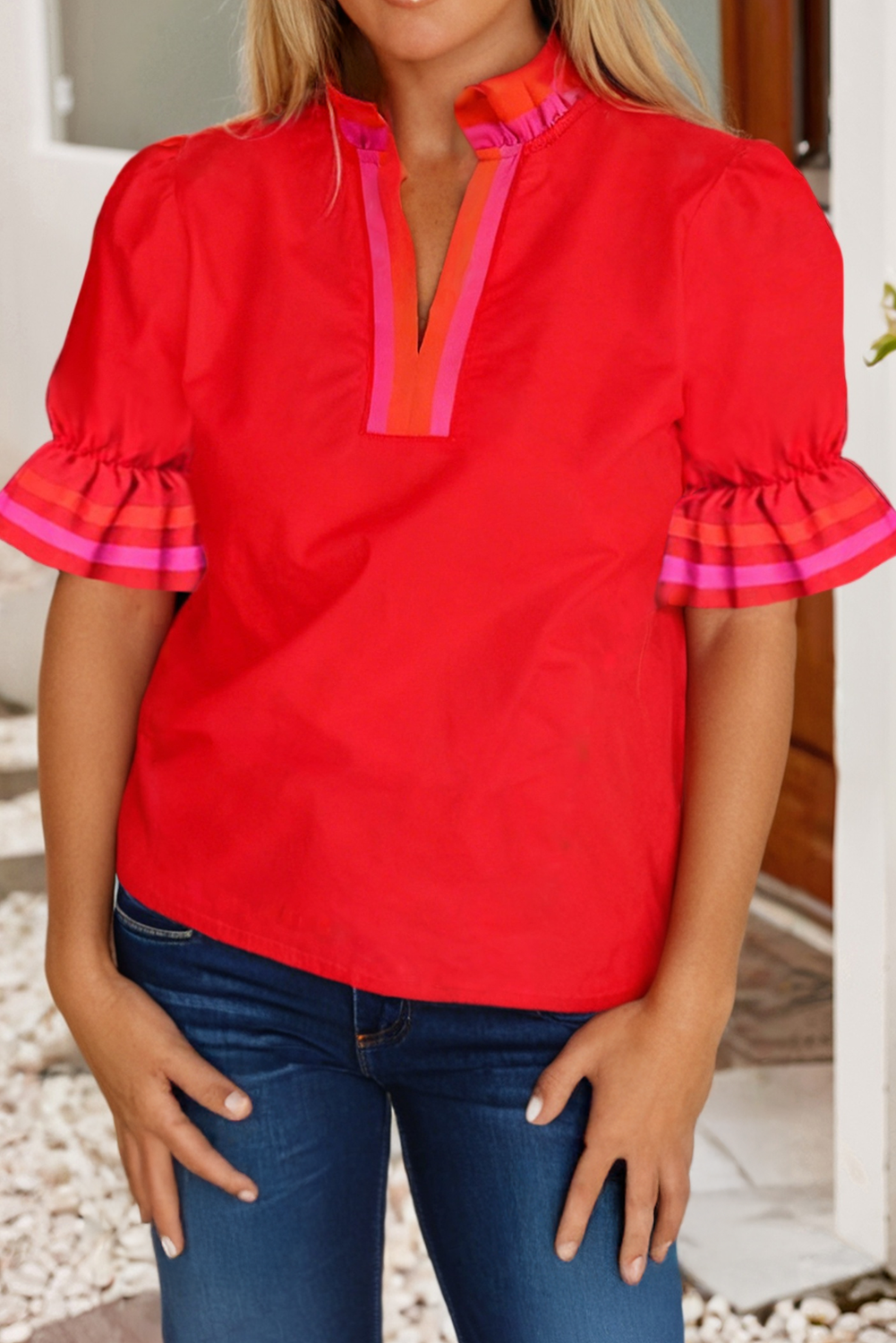 Ruby Ruffle Top