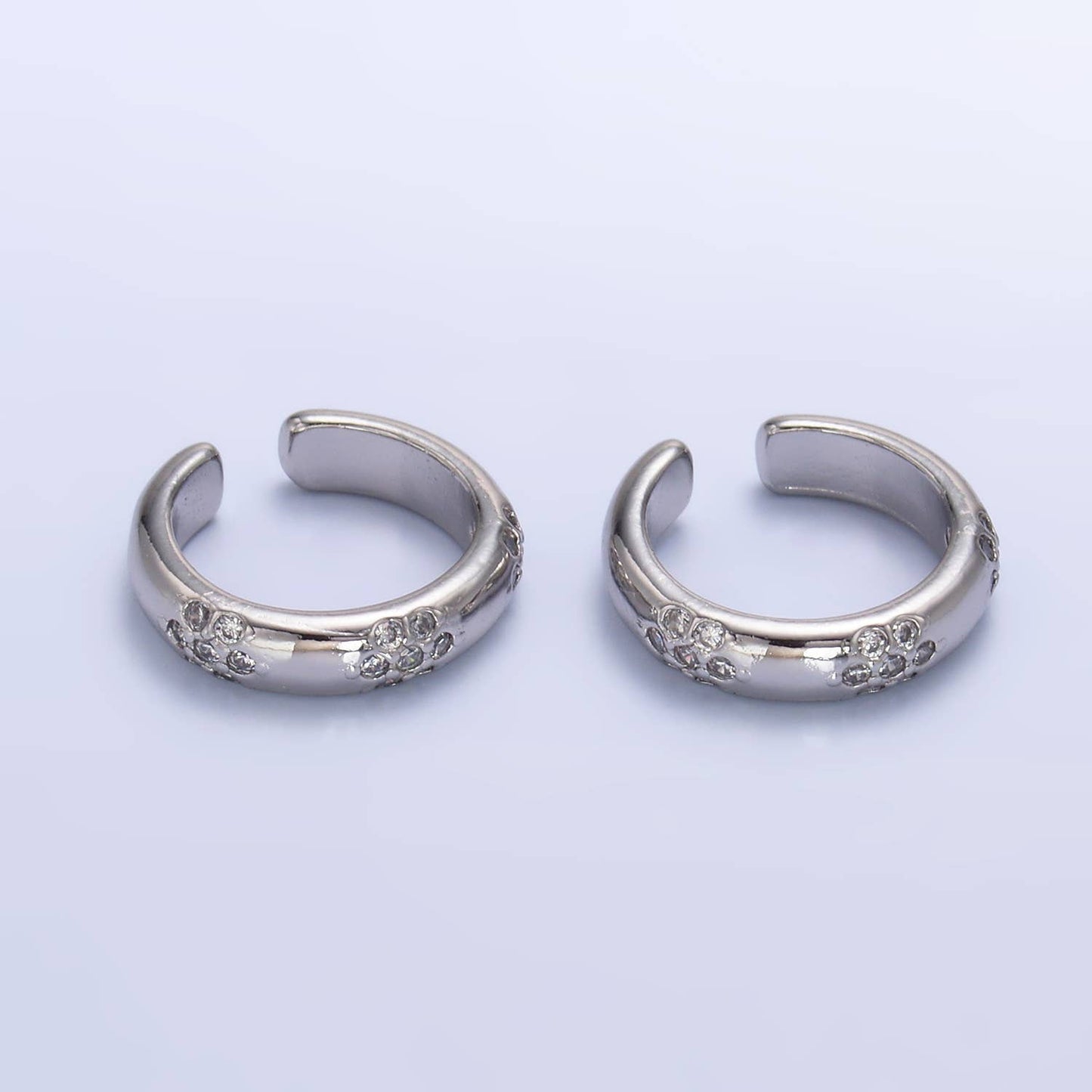 24K Gold Filled Dotted CZ Ear Cuff Earrings