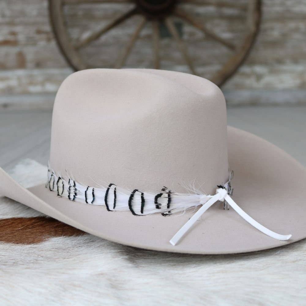 White Feather Hat Band - Luna