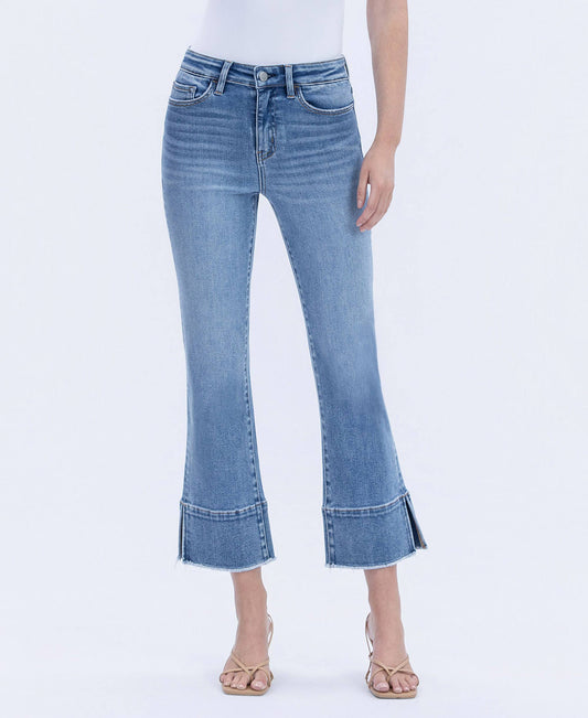 FLYING MONKEY- High Rise Trouser Slit Flare Jeans