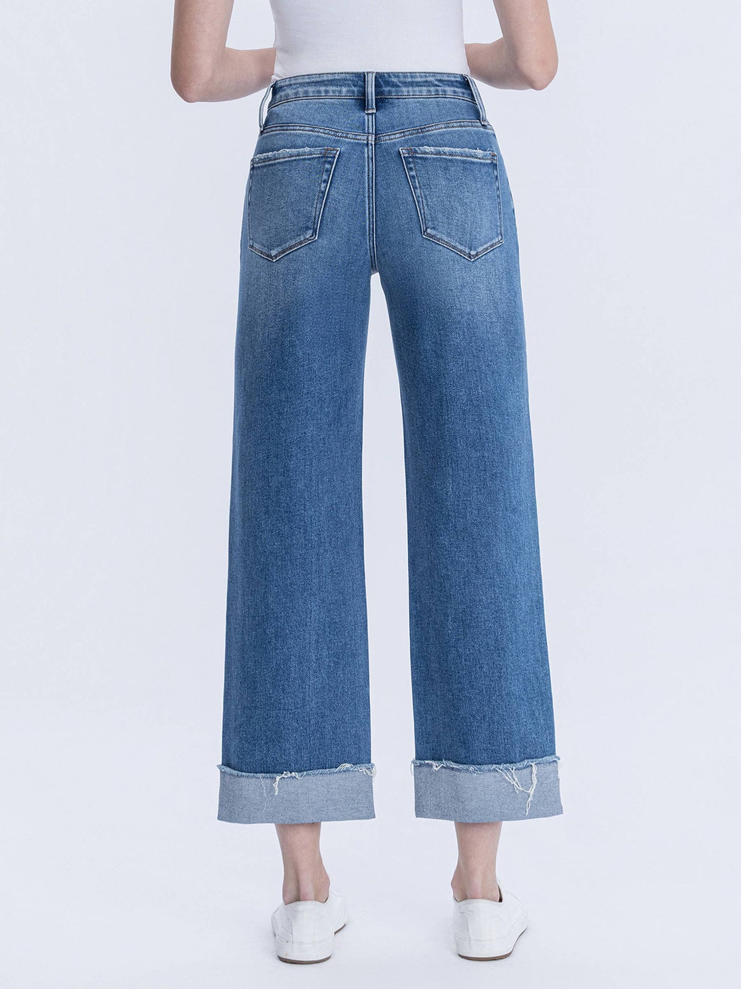 FLYING MONKEY- High Rise Cuffed Slim Jeans