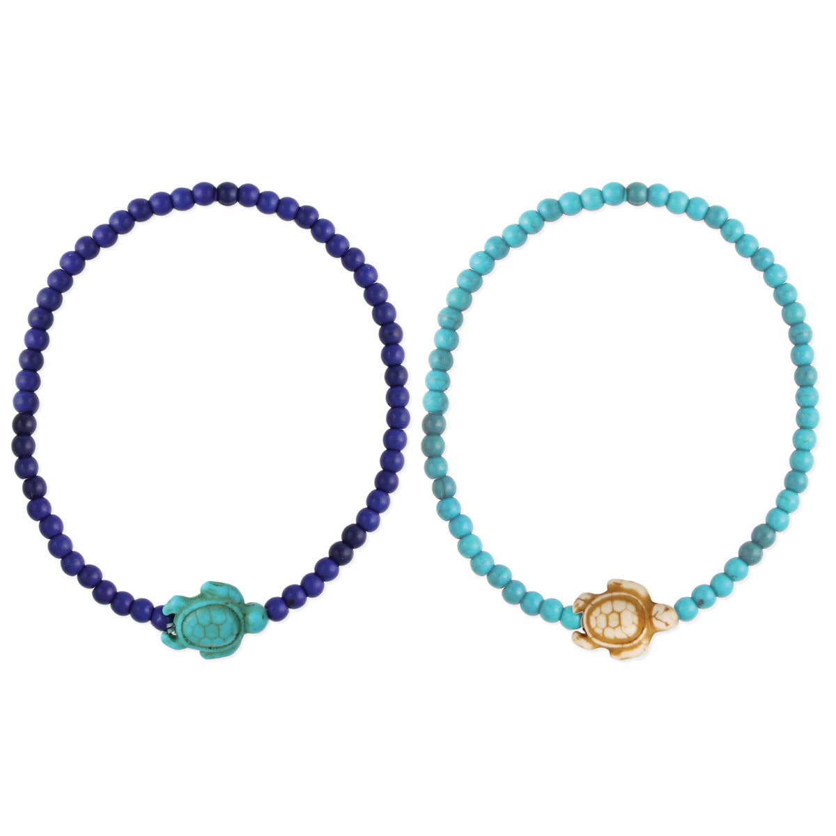 Turtle Stone Bead Stretch Anklet