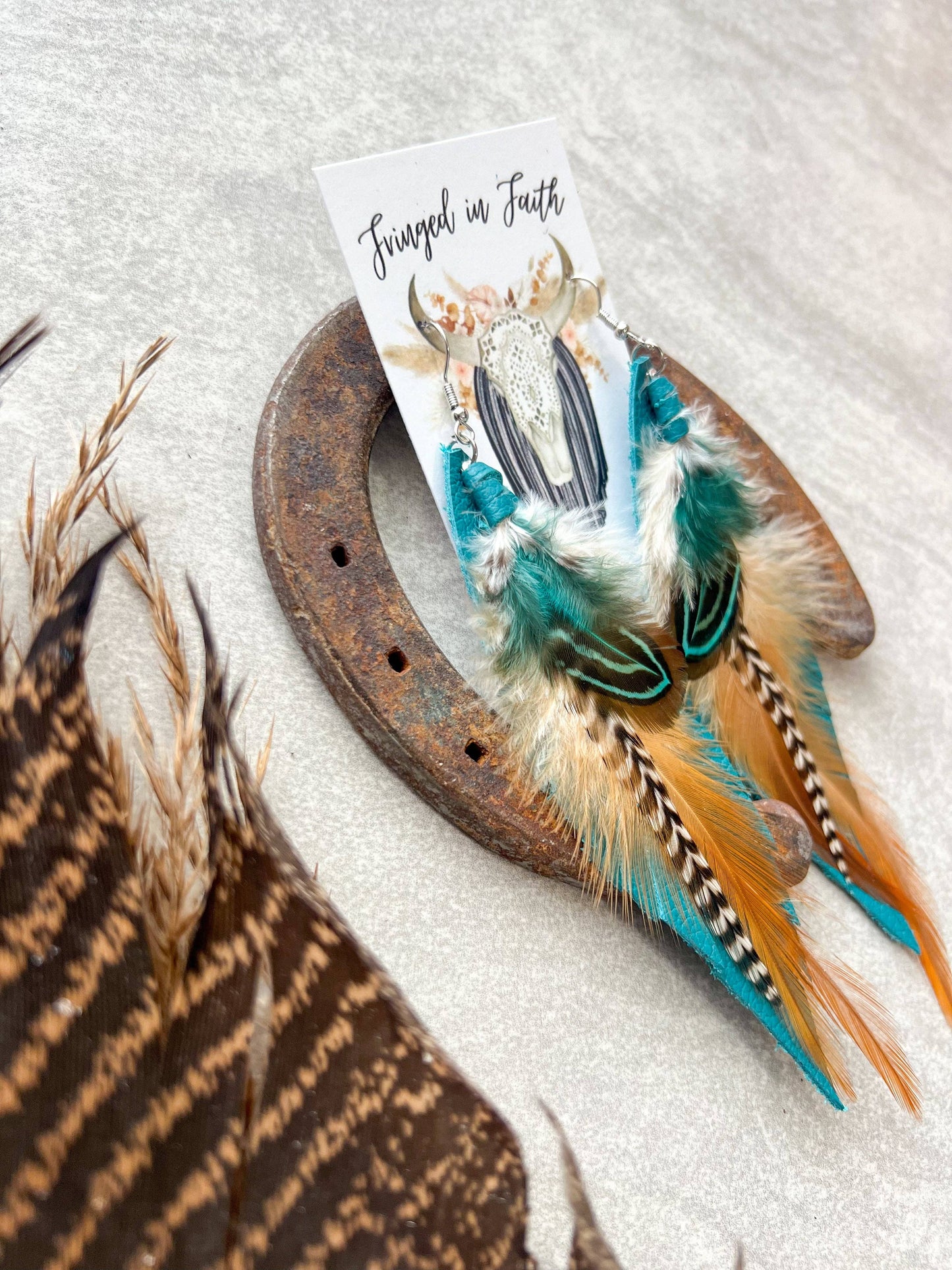 Kalispell Feather Earrings | Teal