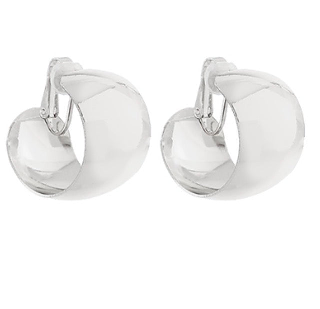 Wide Clip On Hoops
