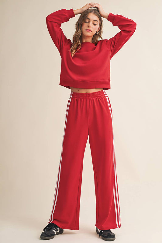Peppermint Pop Wide Leg Pants Set