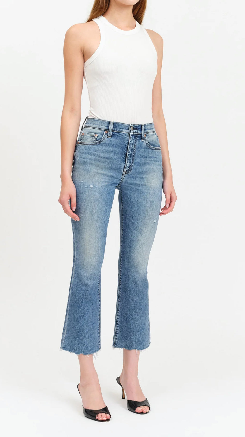 DAZE- Shy Girl High Rise Crop Flare Jeans