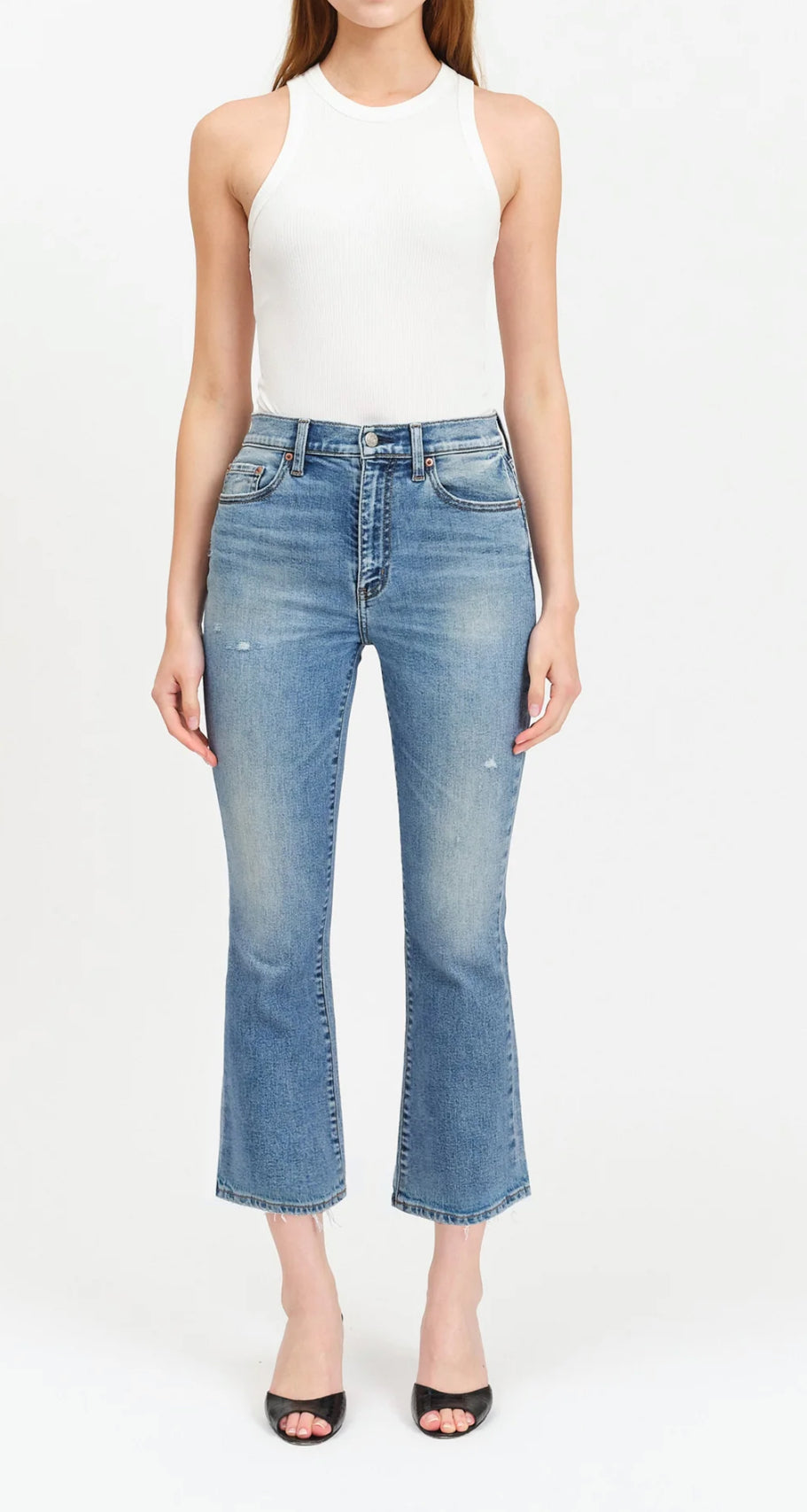 DAZE- Shy Girl High Rise Crop Flare Jeans