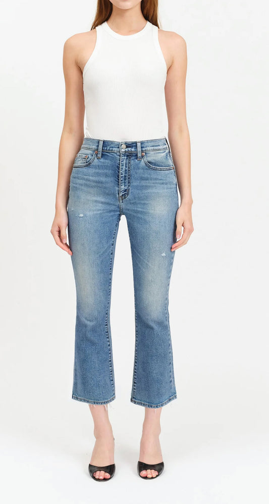 DAZE- Shy Girl High Rise Crop Flare Jeans