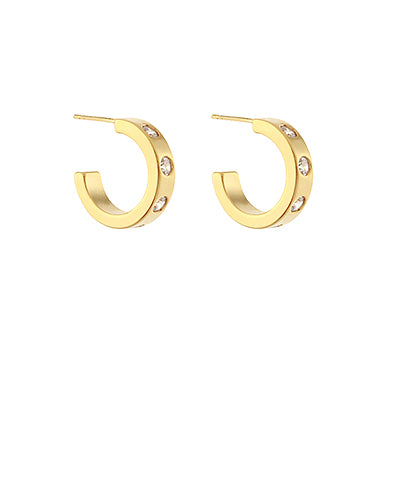 Pave Crystal Open Hoops