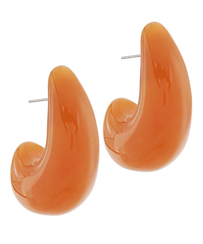 Acrylic Brown Teardrop Earrings