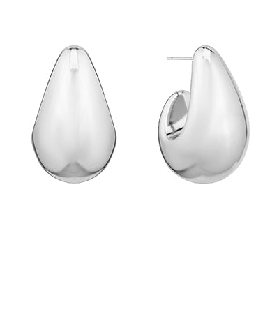 30mm Puffy Teardrop Open Hoops