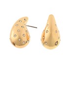 Puffy Teardrop Encrusted Earrings