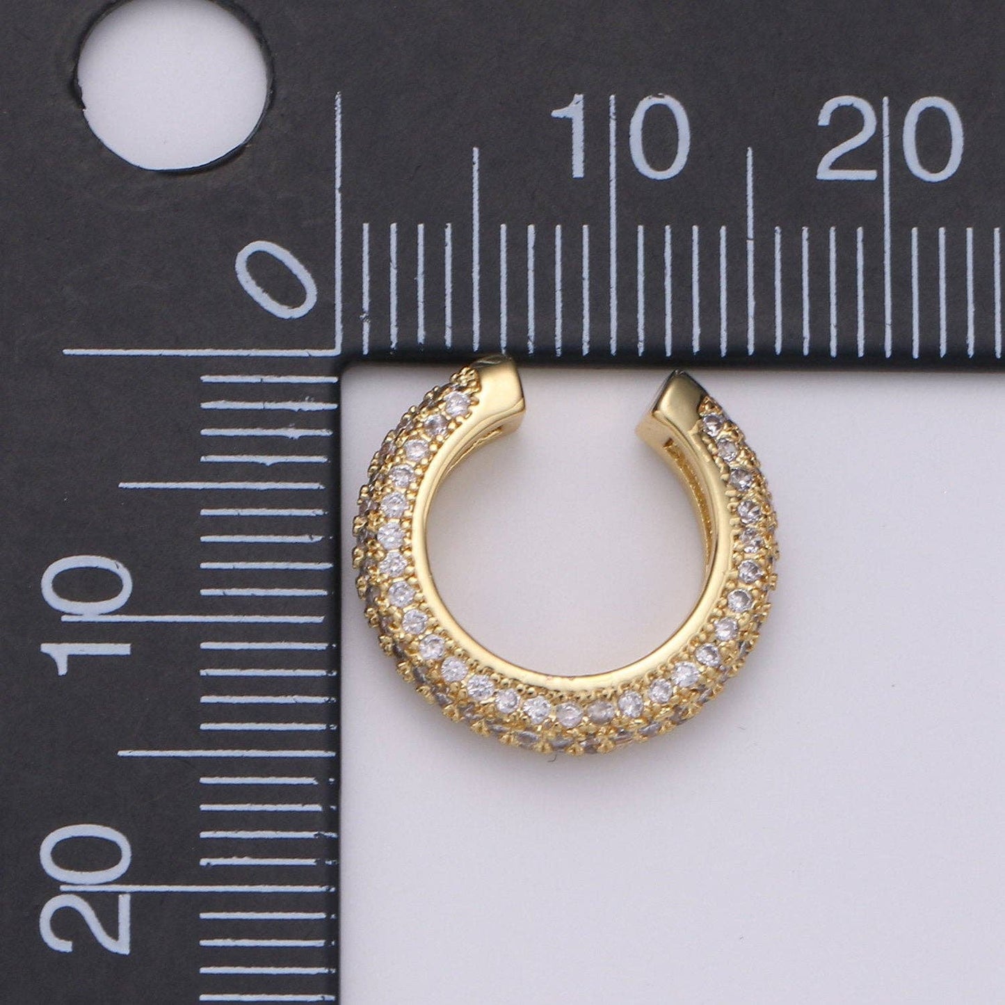 16mm 24k Gold Micro Pave Ear Cuffs