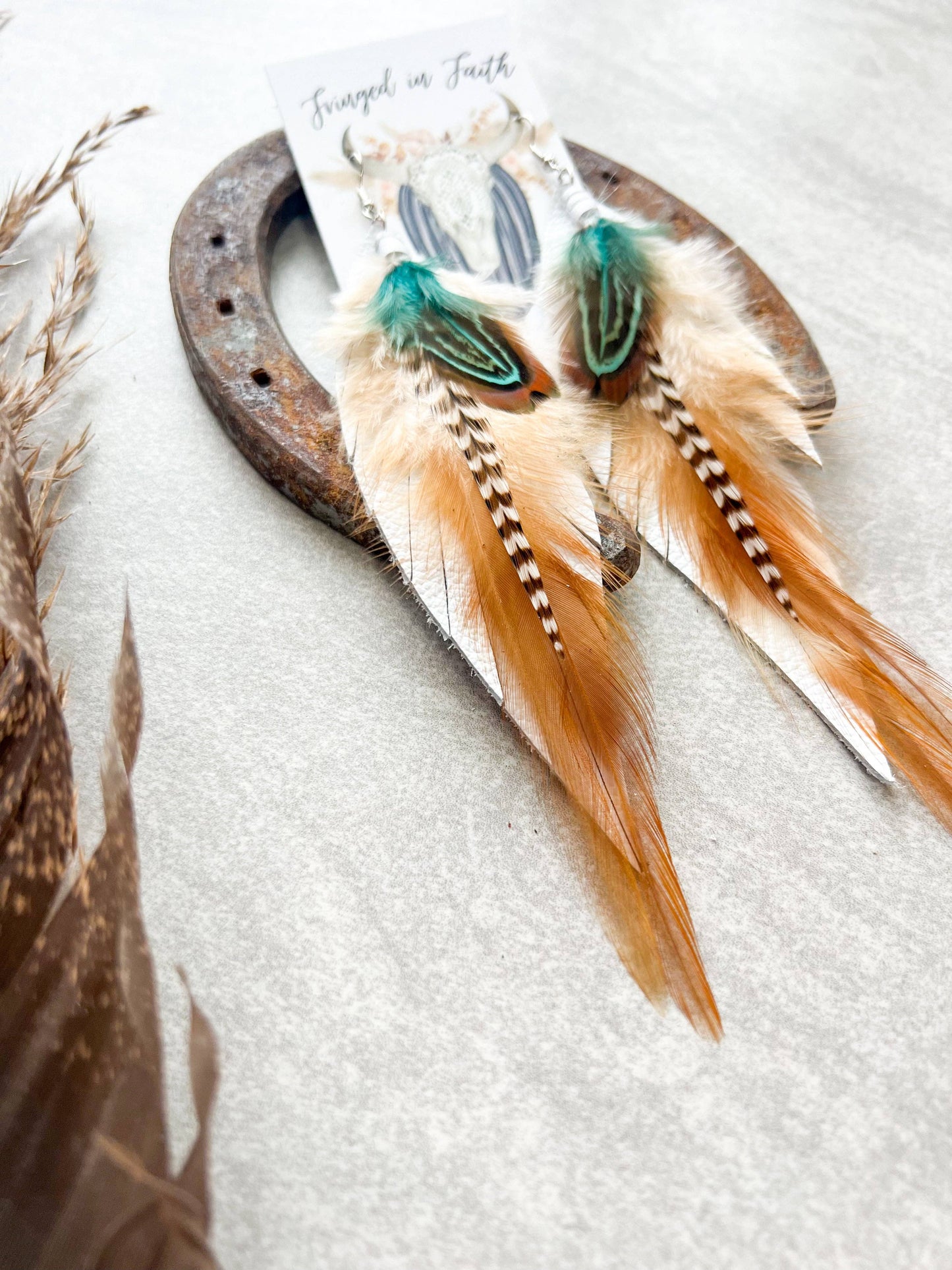 Kalispell Feather Earrings | White