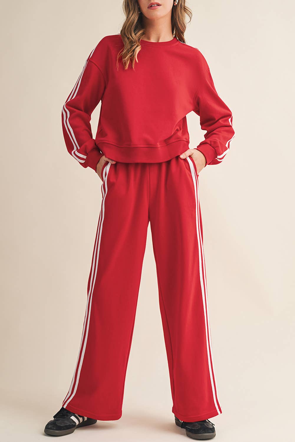 Peppermint Pop Wide Leg Pants Set