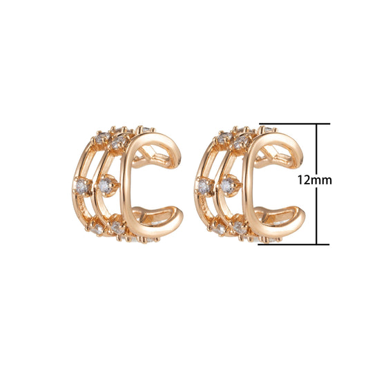 Gold Micro Pave Cubic zirconia Ear Cuff
