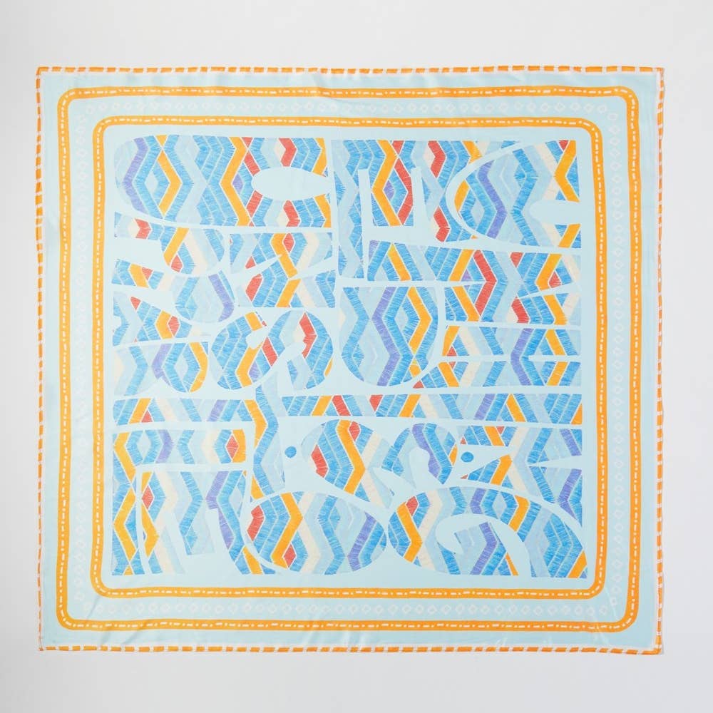 Abstract Tribal Print Square Bandana Scarf