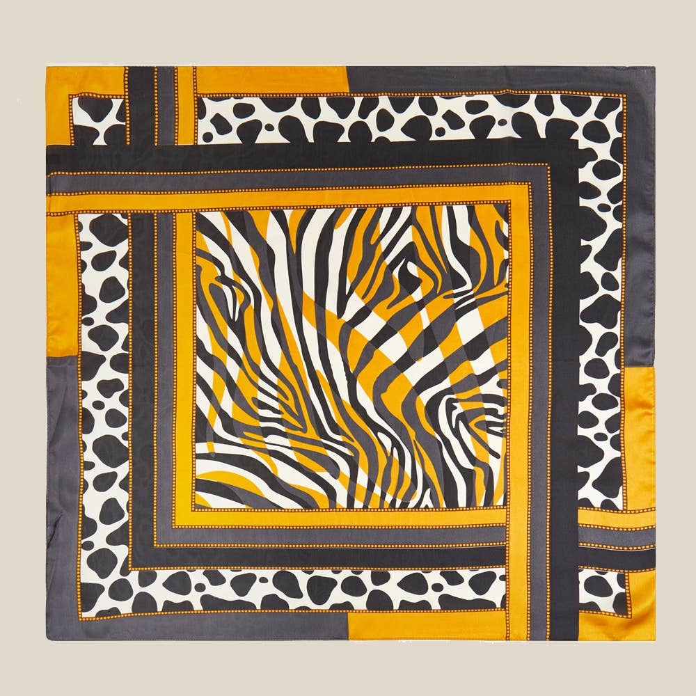 Abstract Leopard Zebra Animal Print Bandana Scarf