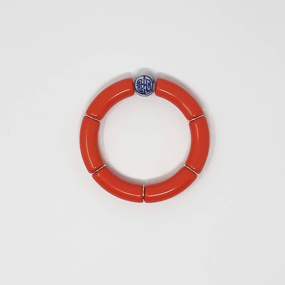 China Blue Bamboo Acrylic Tube Bracelet