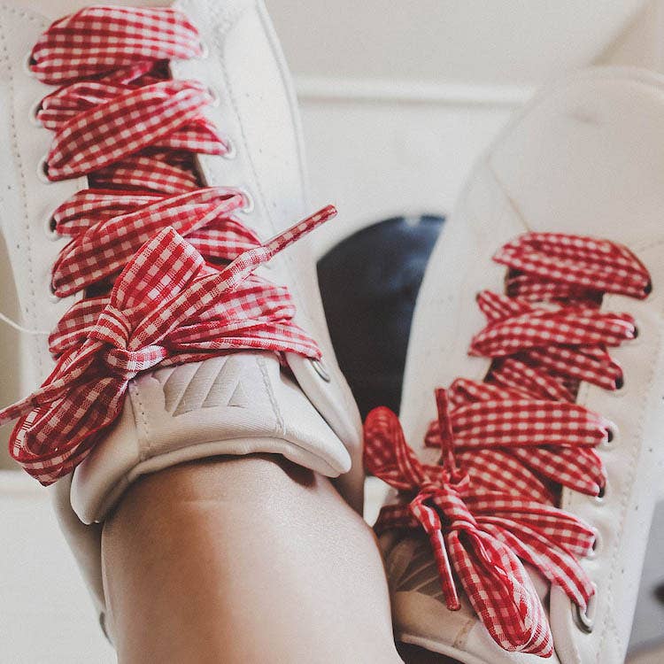 Red Gingham Shoelaces