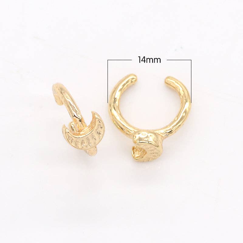 Gold Plated Crescent Moon Earcuff