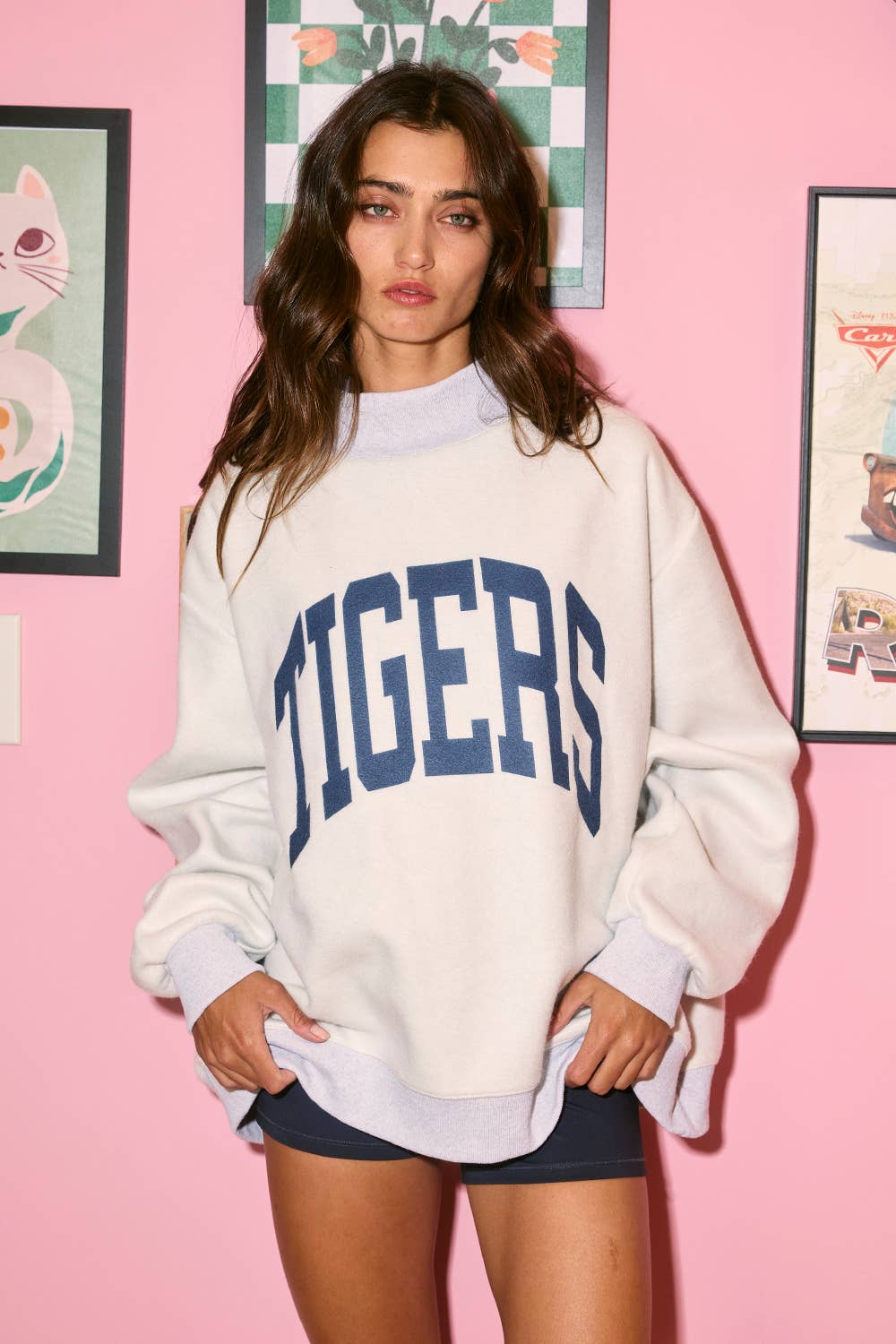 'WAR DAMN & TIGERS' Reversible Mock Neck Top