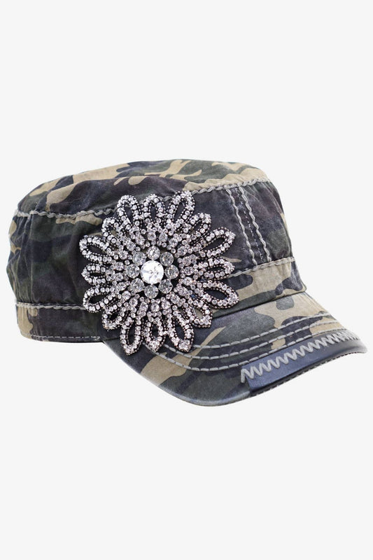 Sunflower Bejeweled Glitz Cadet Cap