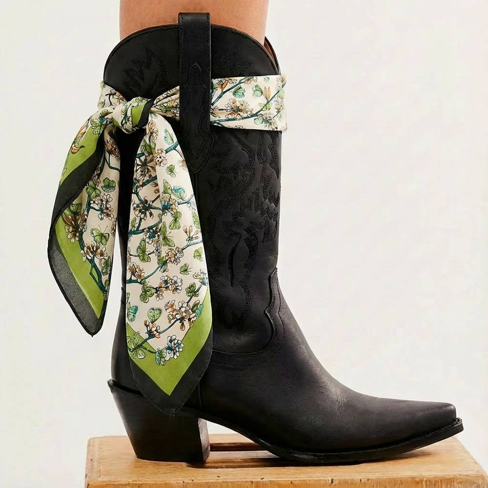 Flower With Butterfly Square Bandana Scarf