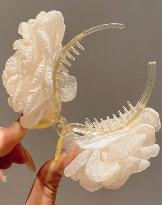 Rose Petal Sheer Hair Clips