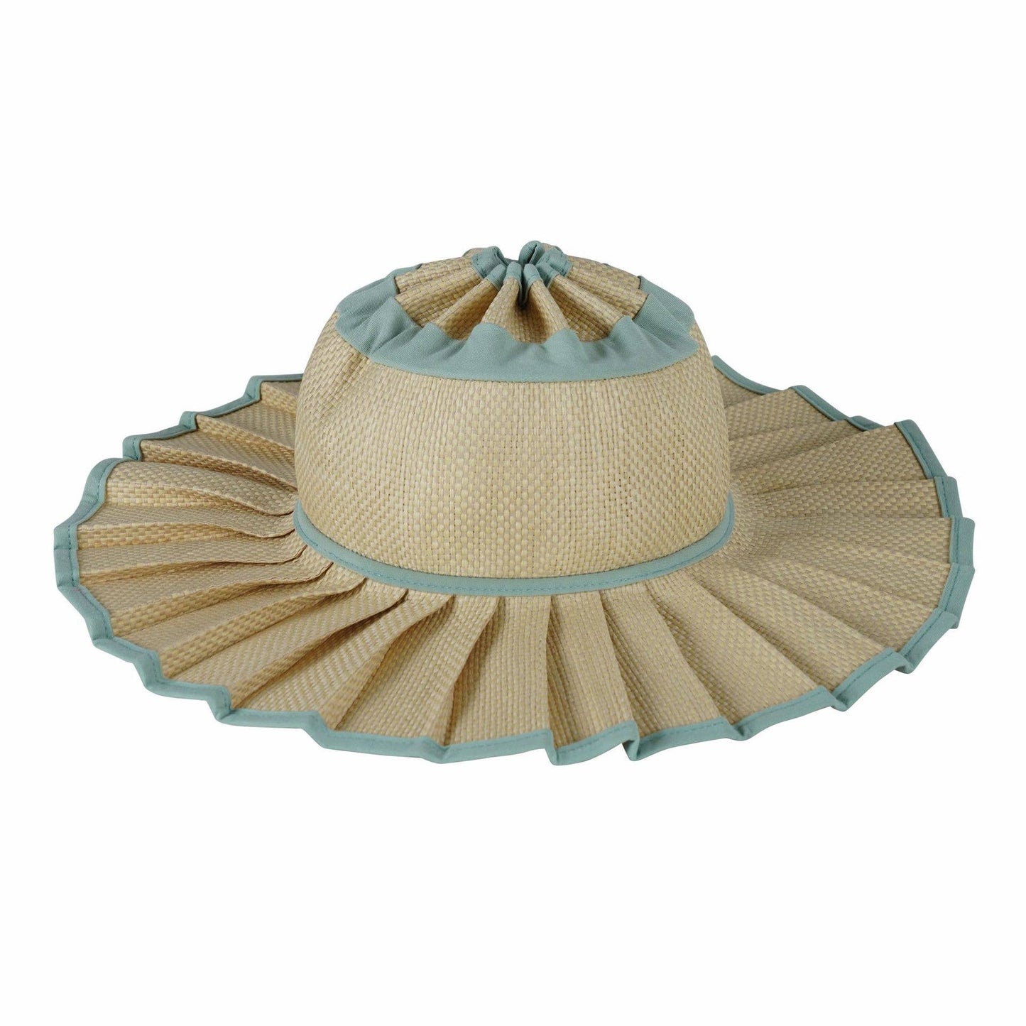 Boho Checkered Straw Hat Foldable Beach Sun Hat