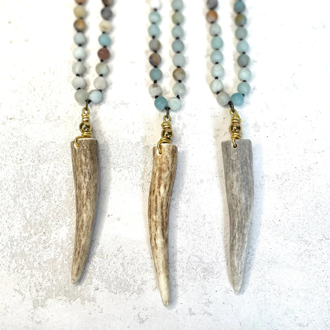 Deer Antler Gemstone Necklace