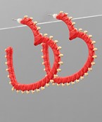 Raffia Heart Hoops