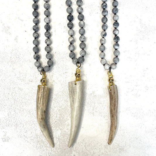 Deer Antler Gemstone Necklace