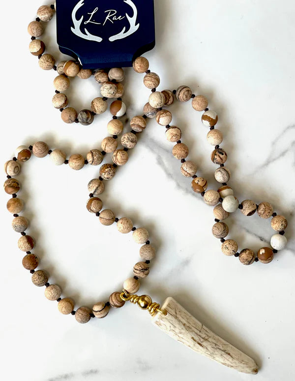 Deer Antler Gemstone Necklace