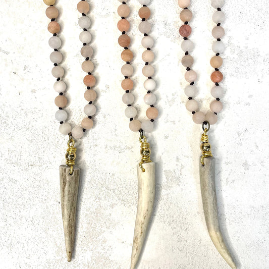 Deer Antler Gemstone Necklace